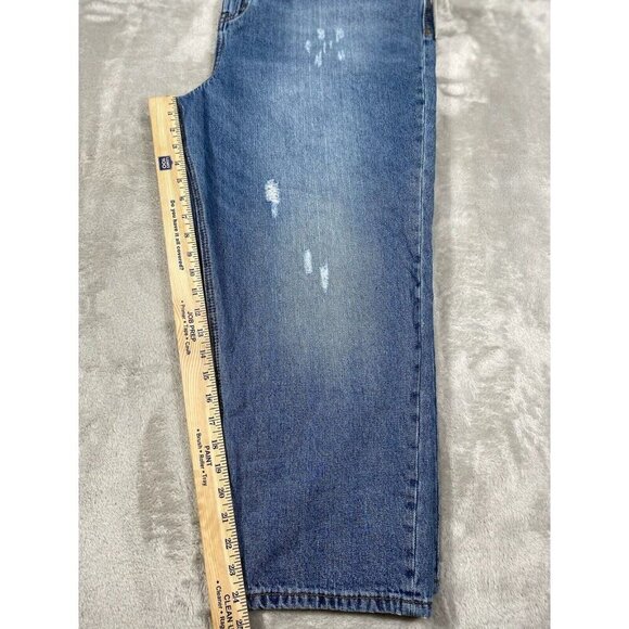 ELOQUII Denim Distressed Relaxed Ankle Length Jeans Women’s Sz 18W - Picture 9 of 14